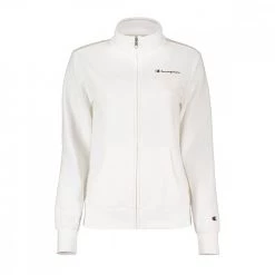CHAMPION FELPA FULL ZIP LOGO PICCOLO DONNA Bianco