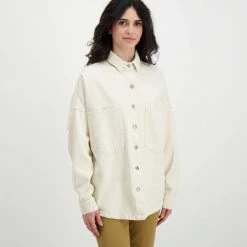 DIXIE CAMICIA IN DENIM OVERSIZE DONNA Bianco -Offerta Economica Novità dixie c142t027 camicia in denim oversize donna casual donna 045838001 1140 3