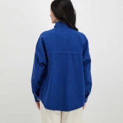 DIXIE CAMICIA IN DENIM OVERSIZE DONNA Royal -Offerta Economica Novità dixie c142t027 camicia in denim oversize donna casual donna 045838101 1650 4