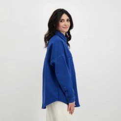 DIXIE CAMICIA IN DENIM OVERSIZE DONNA Royal -Offerta Economica Novità dixie c142t027 camicia in denim oversize donna casual donna 045838101 1650 5