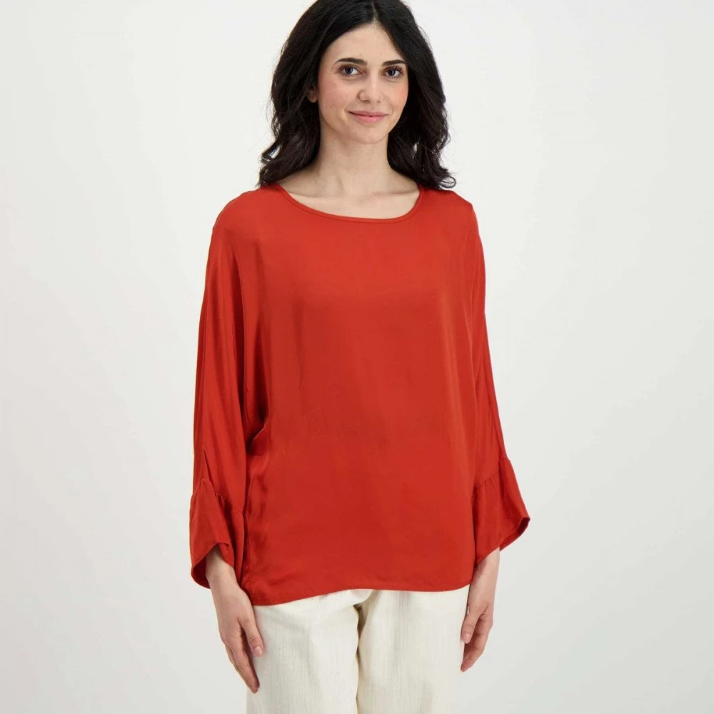 DIXIE BLUSA MANICHE SVASATE DONNA Arancio 5 DIXIE BLUSA MANICHE SVASATE DONNA Arancio - immagine 3