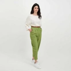 DIXIE PANTALONI BALLOON CON CINTURA DONNA Verde -Offerta Economica Novità dixie pci8qgig pantaloni balloon con cintura donna casual donna 045839701 1710 6