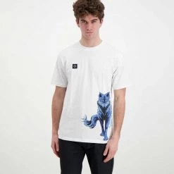 DOLLY NOIRE T-SHIRT LUPO Bianco -Offerta Economica Novità dolly noire pe22 t shirt lupo street style uomo 044714501 02 2