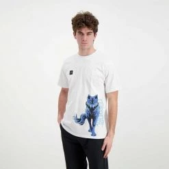 DOLLY NOIRE T-SHIRT LUPO Bianco -Offerta Economica Novità dolly noire pe22 t shirt lupo street style uomo 044714501 02 4