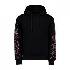 DOOMSDAY FELPA CON CAPPUCCIO GRAFF PUNK EMBROIDERED Nero