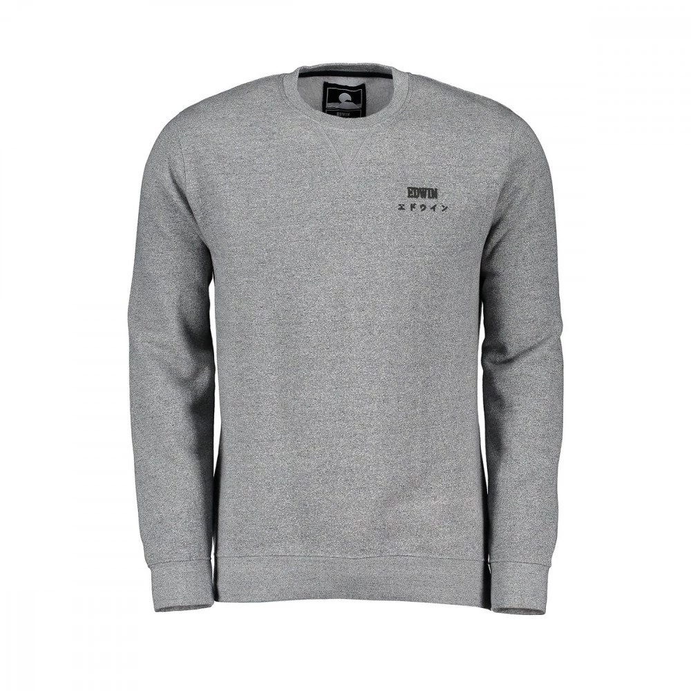 EDWIN FELPA GIROCOLLO BASIC Grigio 3 EDWIN FELPA GIROCOLLO BASIC Grigio