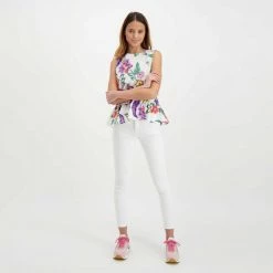 EMME MARELLA BLUSA SMANICATA CON BALZA ALBANO DONNA Bianco -Offerta Economica Novità emme marella abano blusa smanicata con balza albano donna casual donna 044636101 007 6