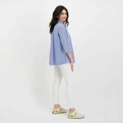 EMME MARELLA CAMICIA COZZA DONNA Bianco, Blu -Offerta Economica Novità emme marella cozza camicia cozza donna casual donna 044638001 007 6