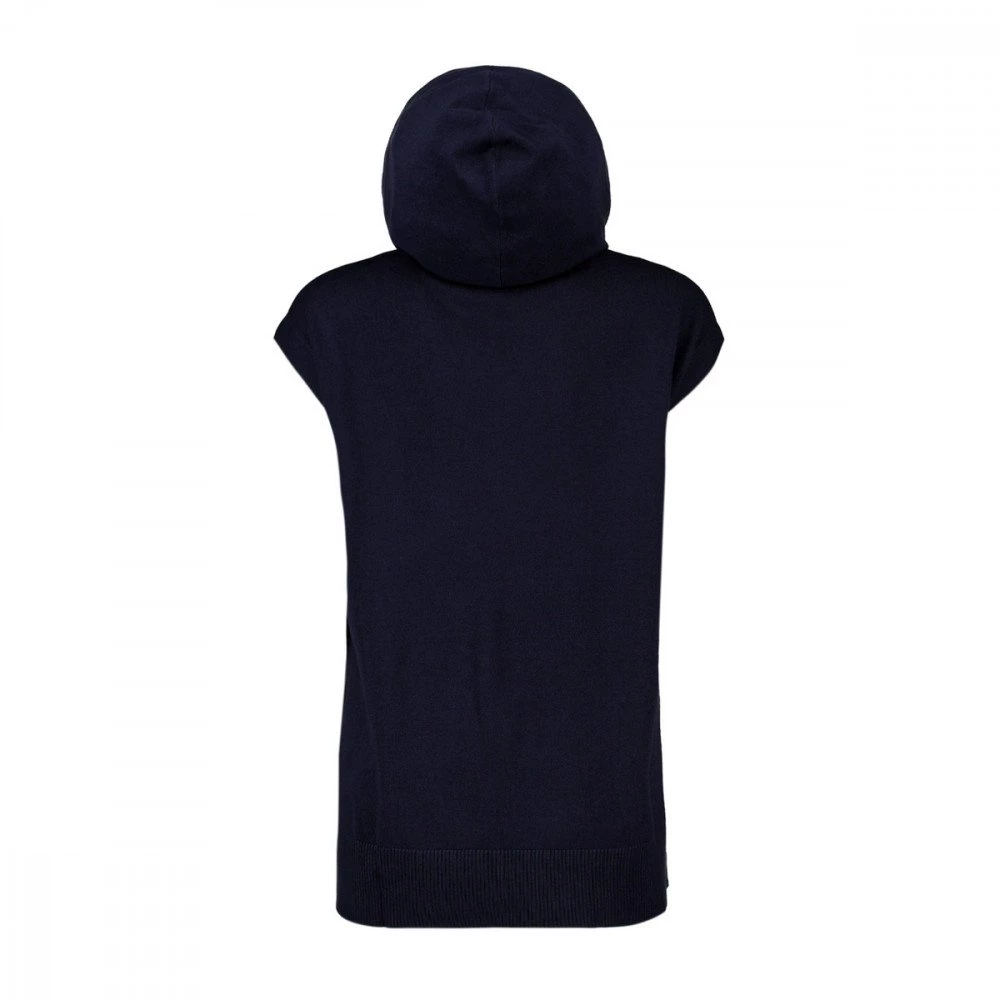 EMME MARELLA GILET OVER IN MAGLIA CON CAPPUCCIO DAVY DONNA Blu 4 EMME MARELLA GILET OVER IN MAGLIA CON CAPPUCCIO DAVY DONNA Blu - immagine 2