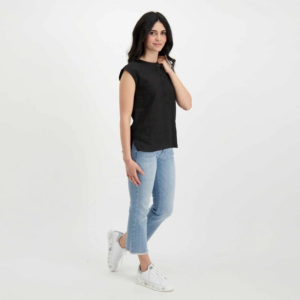 EMME MARELLA CAMICIA SMANICATA LINO COTONE DIRITTO DONNA Nero 8 EMME MARELLA CAMICIA SMANICATA LINO COTONE DIRITTO DONNA Nero - immagine 6