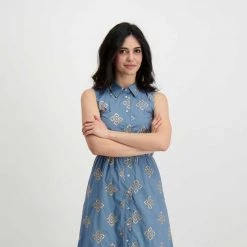 EMME MARELLA ABITO CHEMISIER SMANICATO GIAMBO DONNA Azzurro -Offerta Economica Novità emme marella giambo abito chemisier smanicato giambo donna casual donna 044640301 002 5