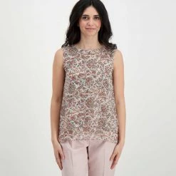 EMME MARELLA BLUSA SMANICATA IN CREPE LETTRE DONNA -Offerta Economica Novità emme marella letrre blusa smanicata in crepe lettre donna casual donna 044641601 002 3