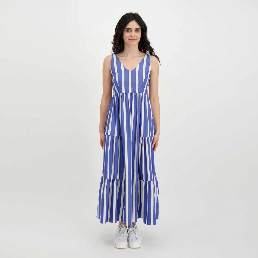 EMME MARELLA ABITO LUNGO SPALLINA LIETO DONNA Azzurro, Bianco 5 EMME MARELLA ABITO LUNGO SPALLINA LIETO DONNA Azzurro, Bianco - immagine 3