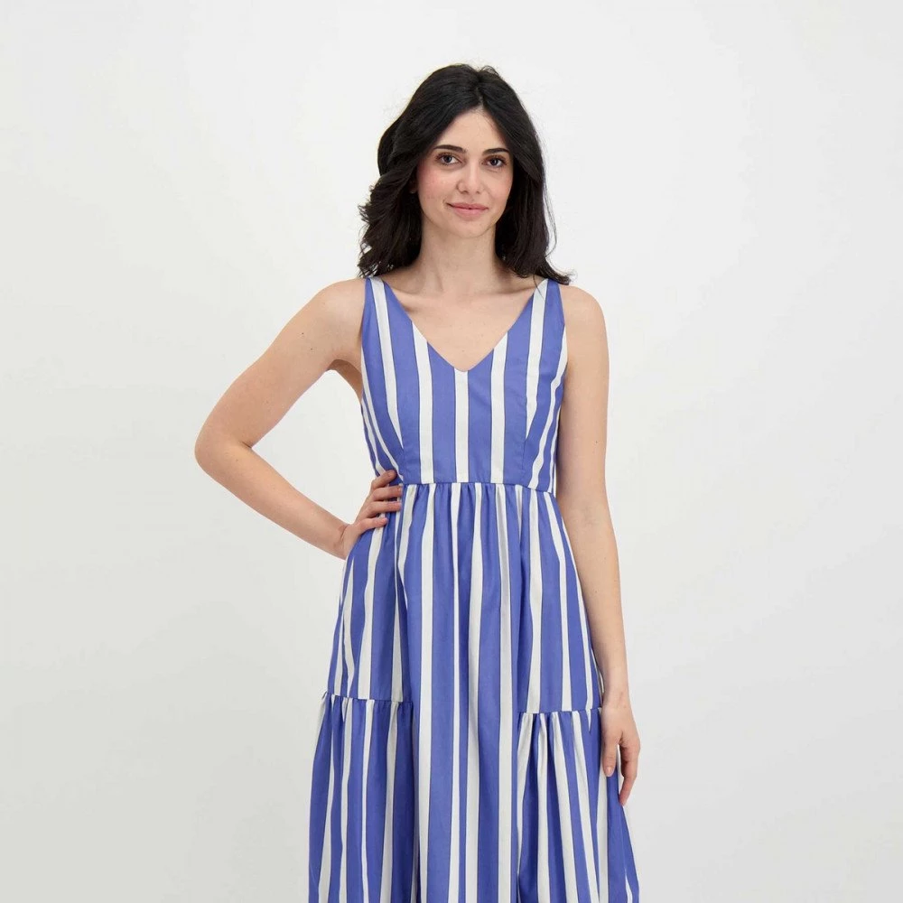 EMME MARELLA ABITO LUNGO SPALLINA LIETO DONNA Azzurro, Bianco 7 EMME MARELLA ABITO LUNGO SPALLINA LIETO DONNA Azzurro, Bianco - immagine 5