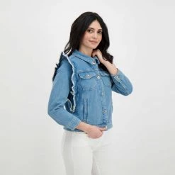 EMME MARELLA GIACCA IN DENIM VOLANT LIVIO DONNA Blu -Offerta Economica Novità emme marella livio giacca in denim volant livio donna giacconi donna 044641901 001 5