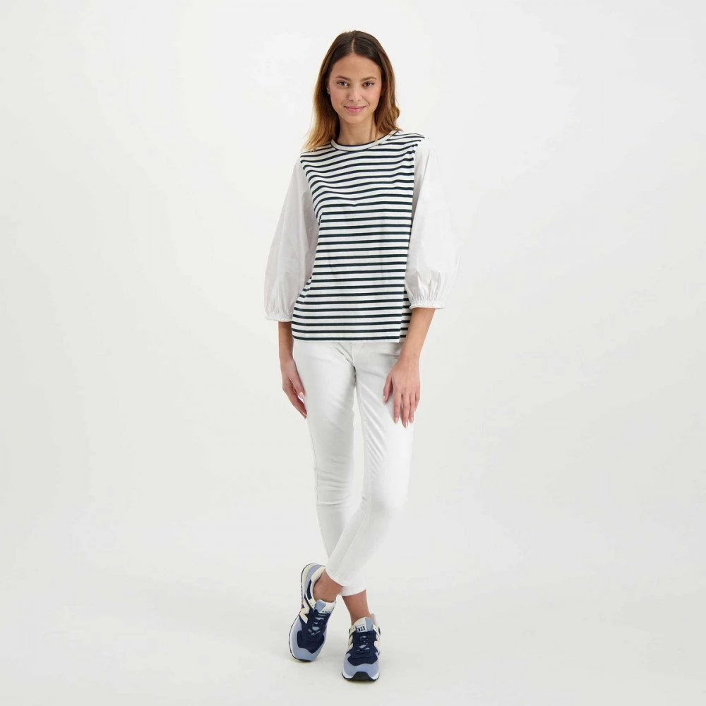 EMME MARELLA T-SHIRT JERSEY MALGA DONNA Bianco, Blu 8 EMME MARELLA T-SHIRT JERSEY MALGA DONNA Bianco, Blu - immagine 6