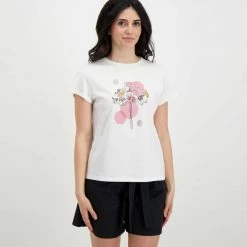 EMME MARELLA T-SHIRT CON STAMPA ORIANA DONNA Bianco -Offerta Economica Novità emme marella oriana t shirt con stampa oriana donna casual donna 044643801 001 2