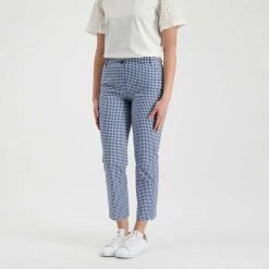 EMME MARELLA PANTALONI VICHY PIADENA DONNA Bianco, Blu -Offerta Economica Novità emme marella piadena pantaloni vichy piadena donna casual donna 044644201 004 4