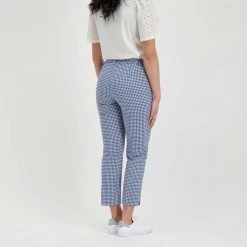 EMME MARELLA PANTALONI VICHY PIADENA DONNA Bianco, Blu -Offerta Economica Novità emme marella piadena pantaloni vichy piadena donna casual donna 044644201 004 5