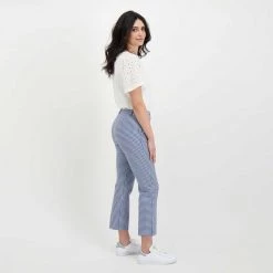 EMME MARELLA PANTALONI VICHY PIADENA DONNA Bianco, Blu -Offerta Economica Novità emme marella piadena pantaloni vichy piadena donna casual donna 044644201 004 6