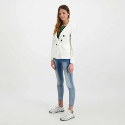 EMME MARELLA BLAZER DOPPIO PETTO IN JERSEY RIDGE DONNA Bianco -Offerta Economica Novità emme marella ridge blazer doppio petto in jersey ridge donna giacconi donna 044645001 003 6