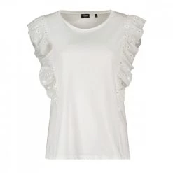 EMME MARELLA T-SHIRT CON ROUCHES SANGALLO ROYAL DONNA Bianco