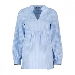 EMME MARELLA CAMICIA SCOLLO A V TOPAZIO DONNA Azzurro, Bianco