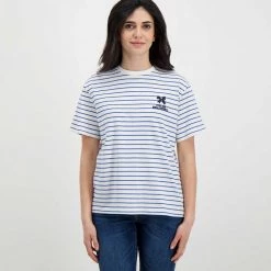 EMME MARELLA T-SHIRT ZULIA DONNA Bianco, Blu -Offerta Economica Novità emme marella zulia t shirt zulia donna casual donna 044646901 004 3
