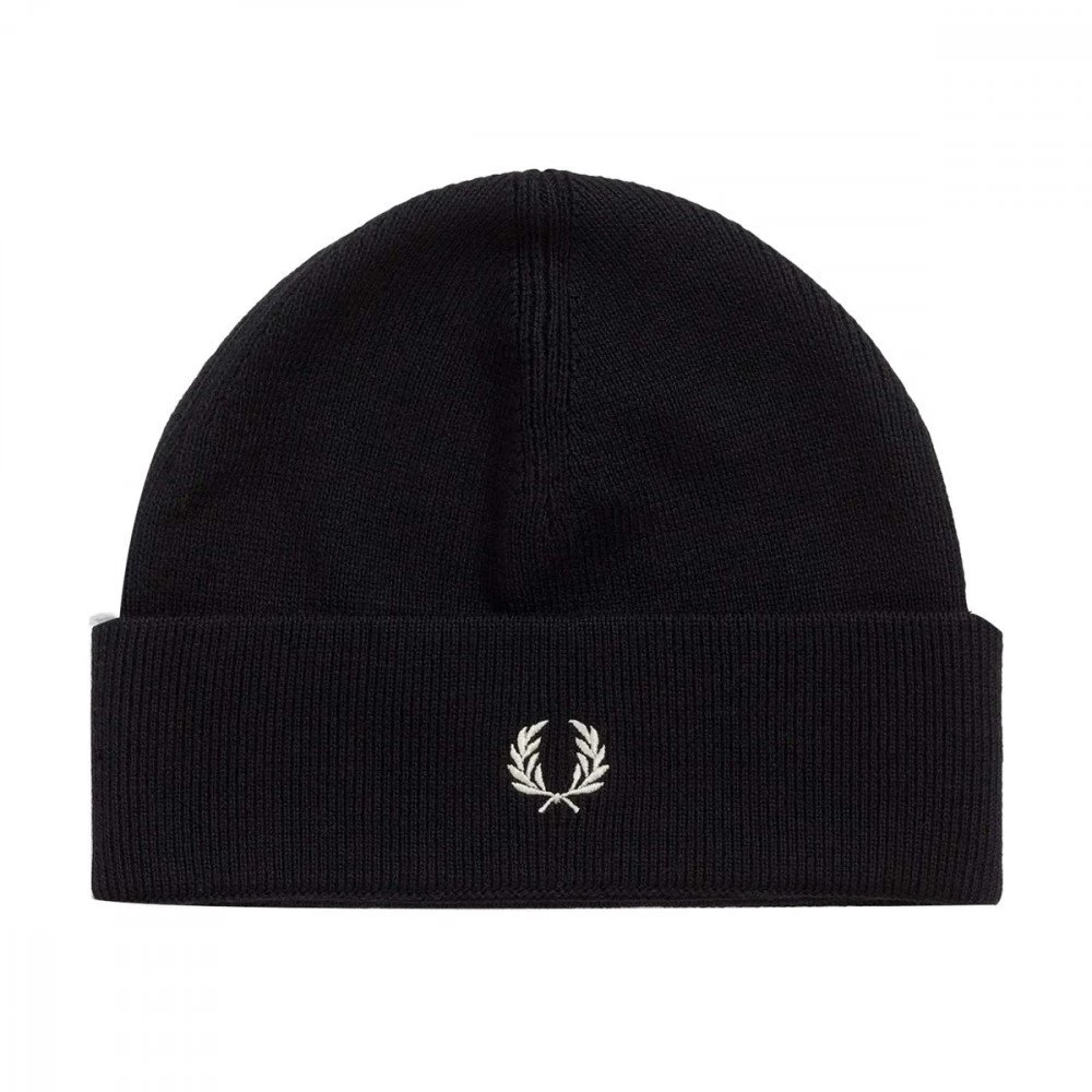 FRED PERRY BEANIE IN LANA MERINO Nero 3 FRED PERRY BEANIE IN LANA MERINO Nero