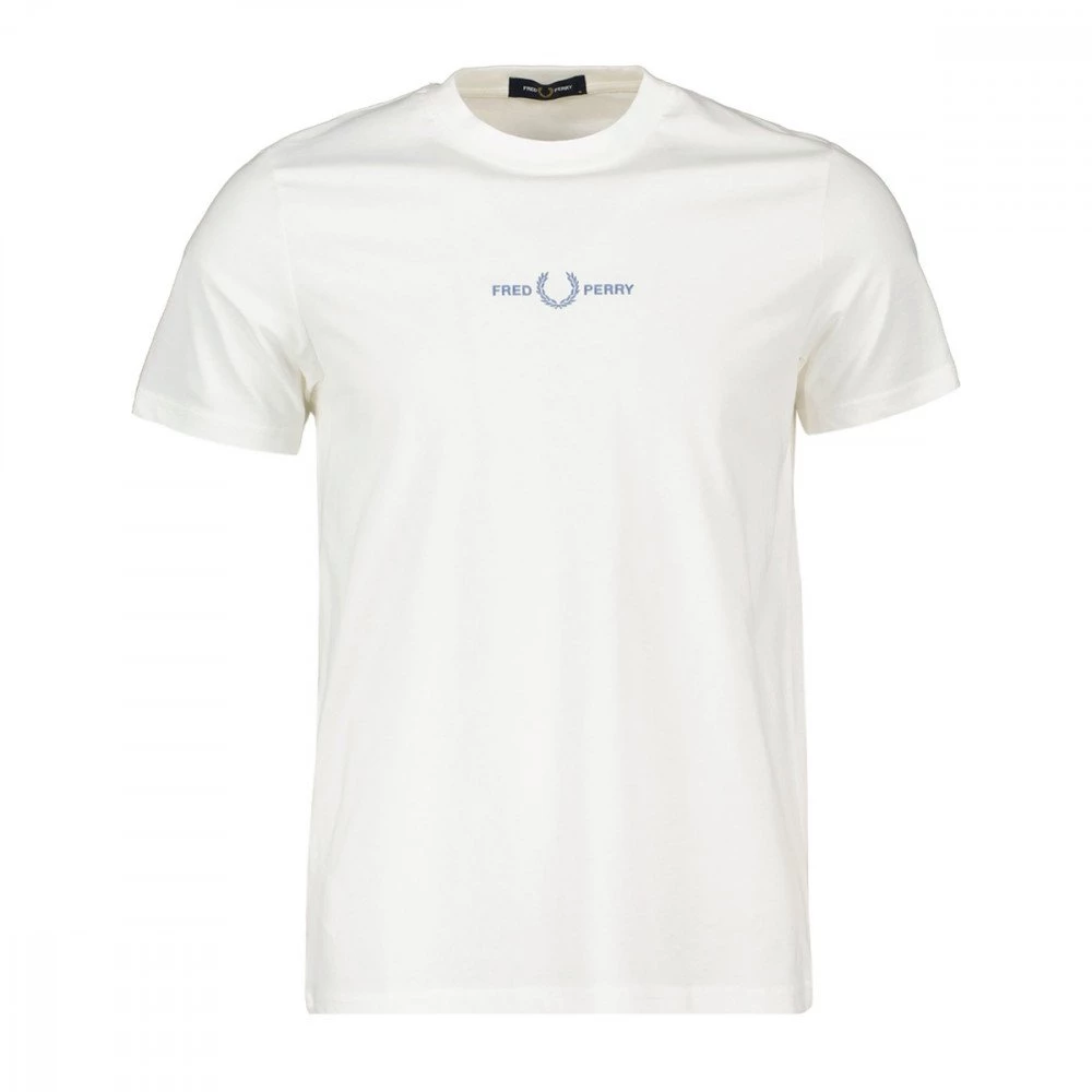 FRED PERRY T-SHIRT LOGO EMBROIDERED Bianco 3 FRED PERRY T-SHIRT LOGO EMBROIDERED Bianco