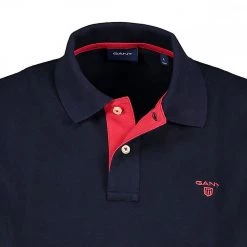 GANT Polo Collo E Logo A Contrasto Blu -Offerta Economica Novità gant 252105 polo collo e logo a contrasto casual uomo 033875301 433 4