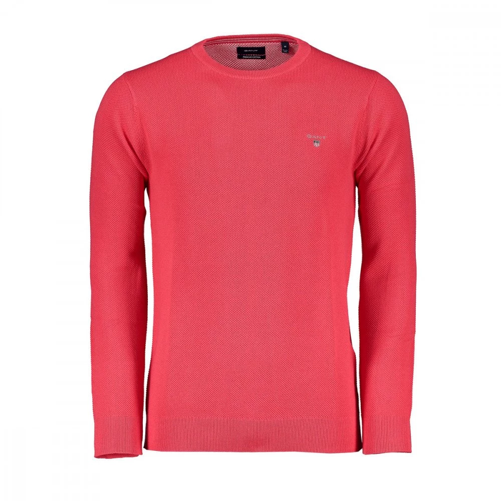 GANT MAGLIONE GIROCOLLO IN COTONE PIQUET Rosso 3 GANT MAGLIONE GIROCOLLO IN COTONE PIQUET Rosso