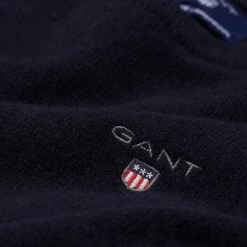 GANT MAGLIONE GIROCOLLO IN LANA Blu -Offerta Economica Novità gant 86211 maglione girocollo in lana casual uomo 034708201 410 3