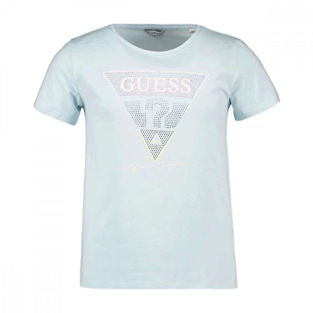 GUESS T-SHIRT LOGO STRASS BAMBINA Azzurro 3 GUESS T-SHIRT LOGO STRASS BAMBINA Azzurro