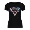 GUESS T-SHIRT SCOLLO V LOGO FLOREALE Nero -Offerta Economica Novità guess w2gi06j1311 t shirt v logo floreale casual donna 045295301 jblk 1