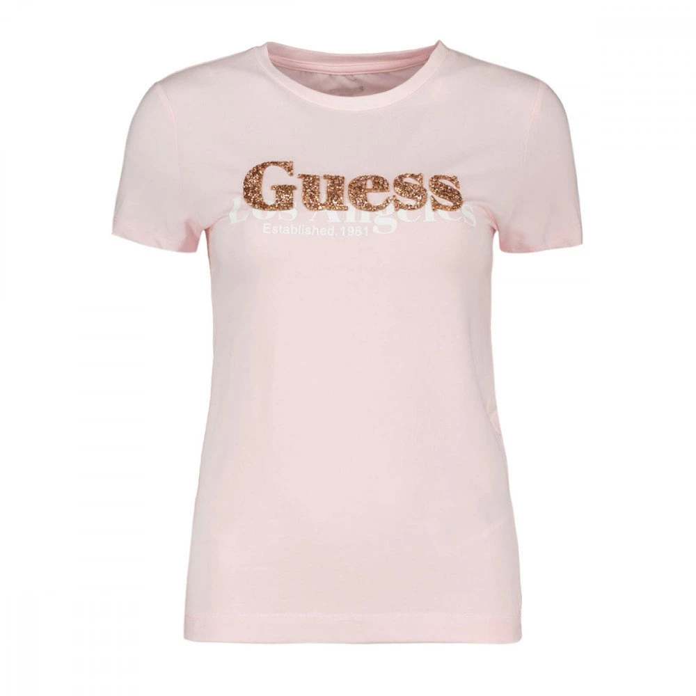 GUESS T-SHIRT STRETCH APPLICAZIONI STRASS DONNA Rosa 3 GUESS T-SHIRT STRETCH APPLICAZIONI STRASS DONNA Rosa