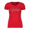 GUESS T-SHIRT LOGO STRASS DONNA Rosso -Offerta Economica Novità guess w2ri04j1300 t shirt logo strass donna casual donna 045299001 g585 1