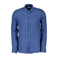 HANG ON CAMICIA IN LINO COLLO FRANCESE Blu
