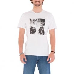HURLEY T-SHIRT PHOTO PALM Bianco