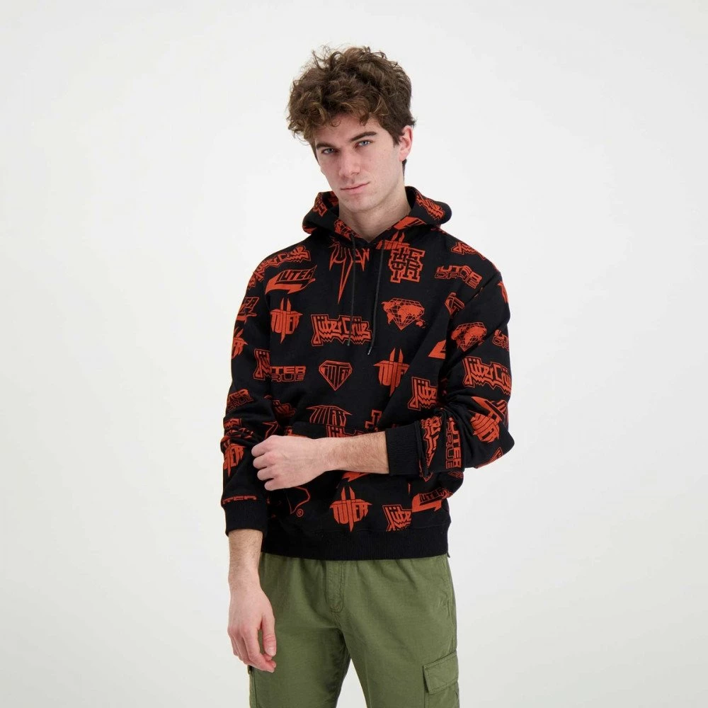 IUTER FELPA CON CAPPUCCIO HORNS ALLOVER Nero 7 IUTER FELPA CON CAPPUCCIO HORNS ALLOVER Nero - immagine 5