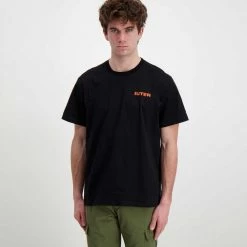 IUTER T-SHIRT DOUBLE LOGO Nero -Offerta Economica Novità iuter 22sits02 t shirt double logo street style uomo 044750701 black 3