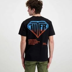 IUTER T-SHIRT DOUBLE LOGO Nero -Offerta Economica Novità iuter 22sits02 t shirt double logo street style uomo 044750701 black 4