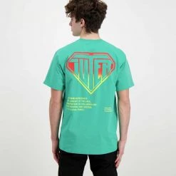 IUTER T-SHIRT DOUBLE LOGO Verde -Offerta Economica Novità iuter 22sits02 t shirt double logo street style uomo 044750801 eme 4