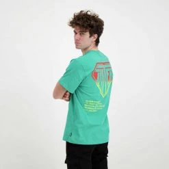 IUTER T-SHIRT DOUBLE LOGO Verde -Offerta Economica Novità iuter 22sits02 t shirt double logo street style uomo 044750801 eme 5