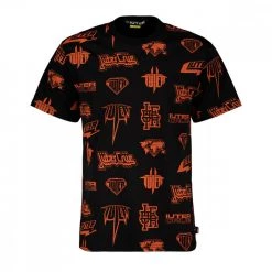 IUTER T-SHIRT HORNS ALLOVER Nero