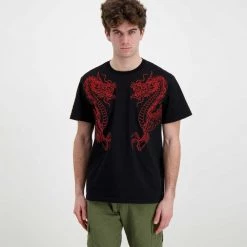IUTER T-SHIRT DRAGON Nero -Offerta Economica Novità iuter 22sits24 t shirt dragon street style uomo 044739401 black 3