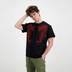IUTER T-SHIRT DRAGON Nero -Offerta Economica Novità iuter 22sits24 t shirt dragon street style uomo 044739401 black 5