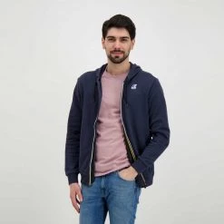 K-WAY FELPA FULL ZIP CON CAPPUCCIO ARNEL Blu -Offerta Economica Novità k way k5113iw felpa full zip con cappuccio arnel casual uomo 045343601 k89 5