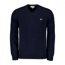 LACOSTE MAGLIONE SCOLLO V COTONE Blu