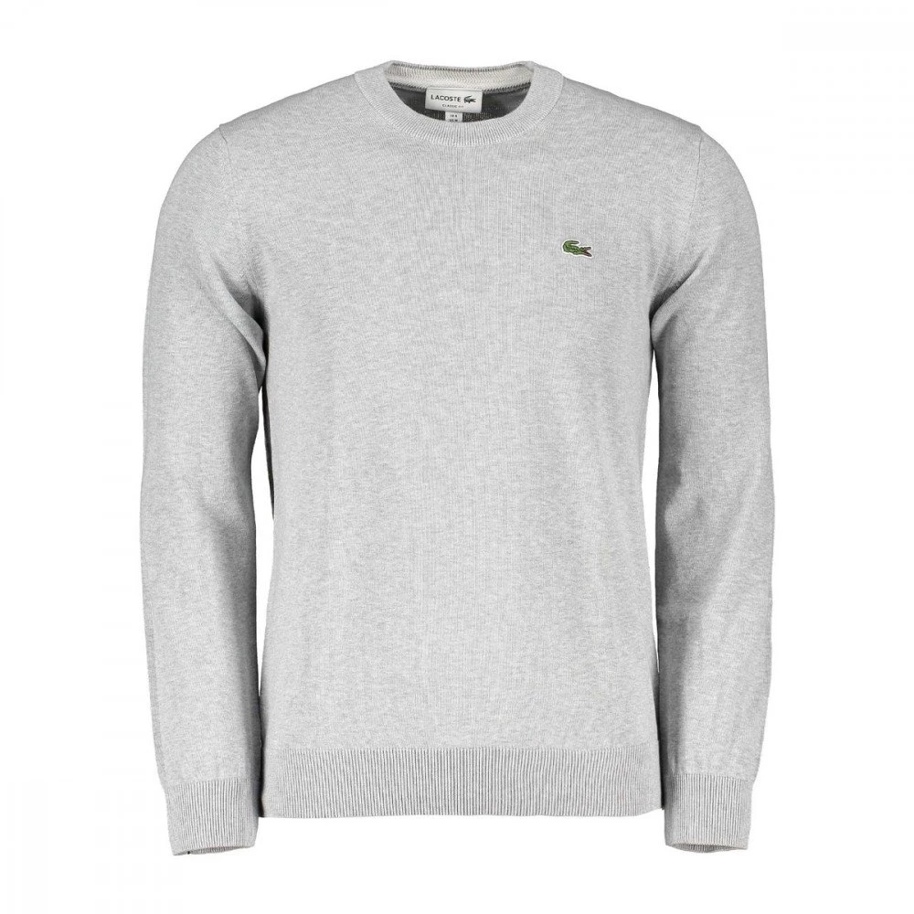 LACOSTE MAGLIONE GIROCOLLO IN COTONE Grigio 3 LACOSTE MAGLIONE GIROCOLLO IN COTONE Grigio